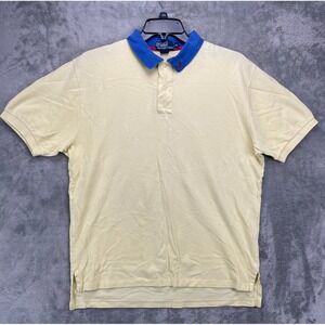 VTG Polo Ralph Lauren Polo Shirt XL Yellow‎ Contrast Collar